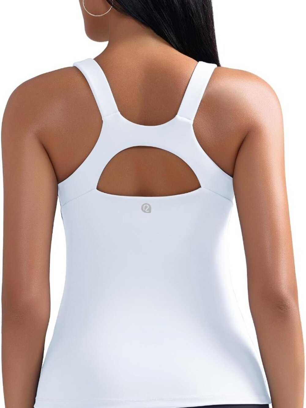 Strappy Black Workout Top for Women | Built-in Bra Yoga Crop Tank Camisole